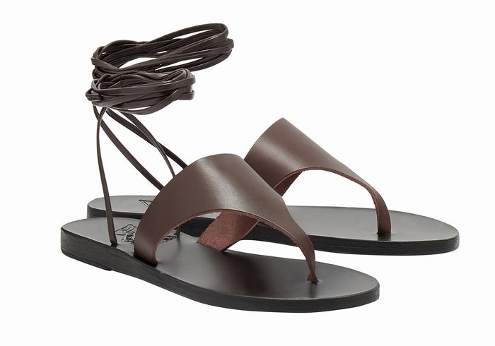 Sandales De Gladiateur Ancient Greek Sandals Nychta Leather   | VQD-0382706